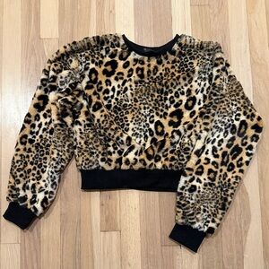 NTW Forever 21 Cheetah Print Fuzzy Sweater